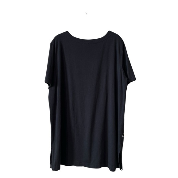 Blair Top Women's Size XL Black White Floral Pullover Short Sleeve Square Neck - Picture 4 of 5